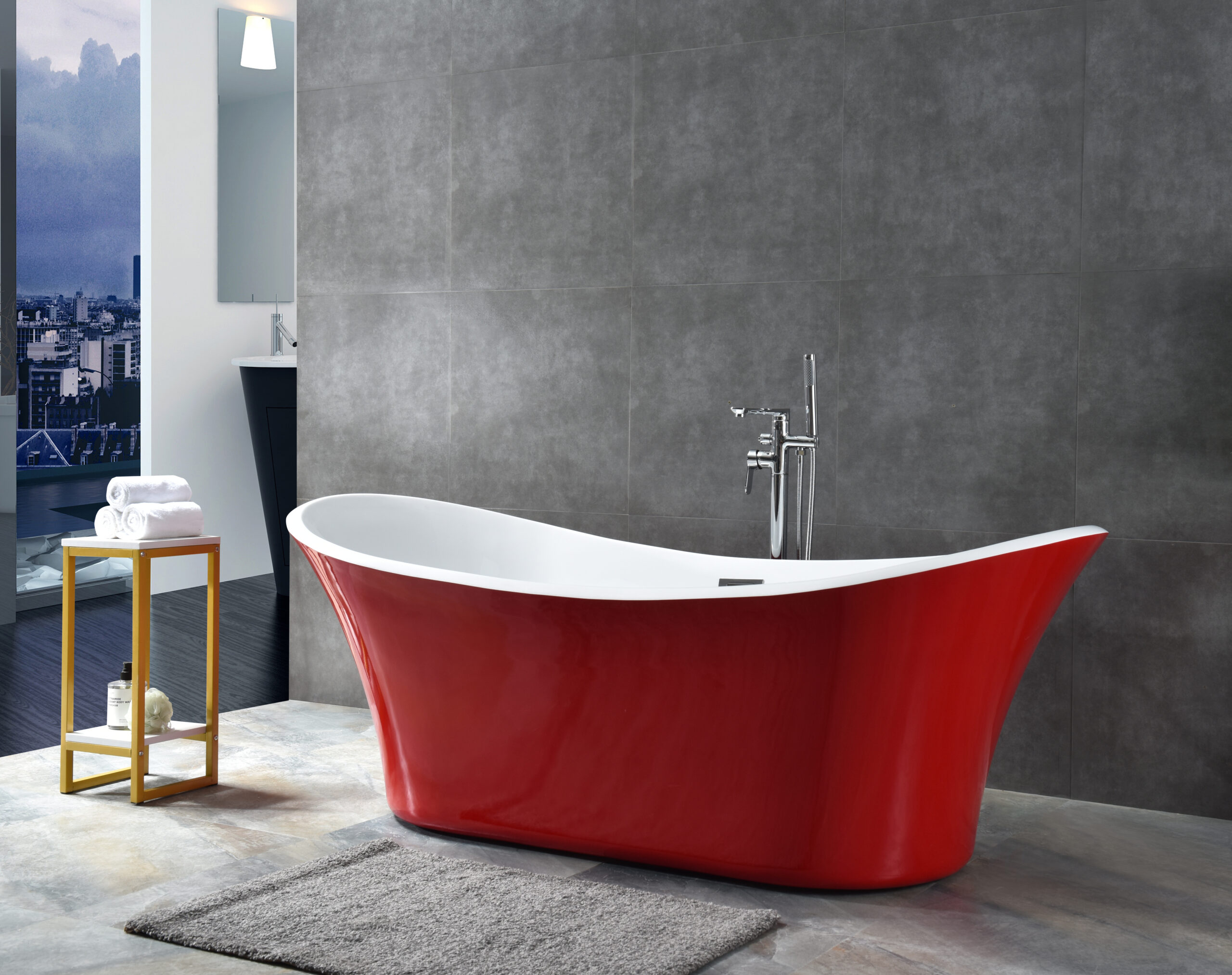tapered modern bathtub, minimalist freestanding design tapered modern bathtub, minimalist freestanding design