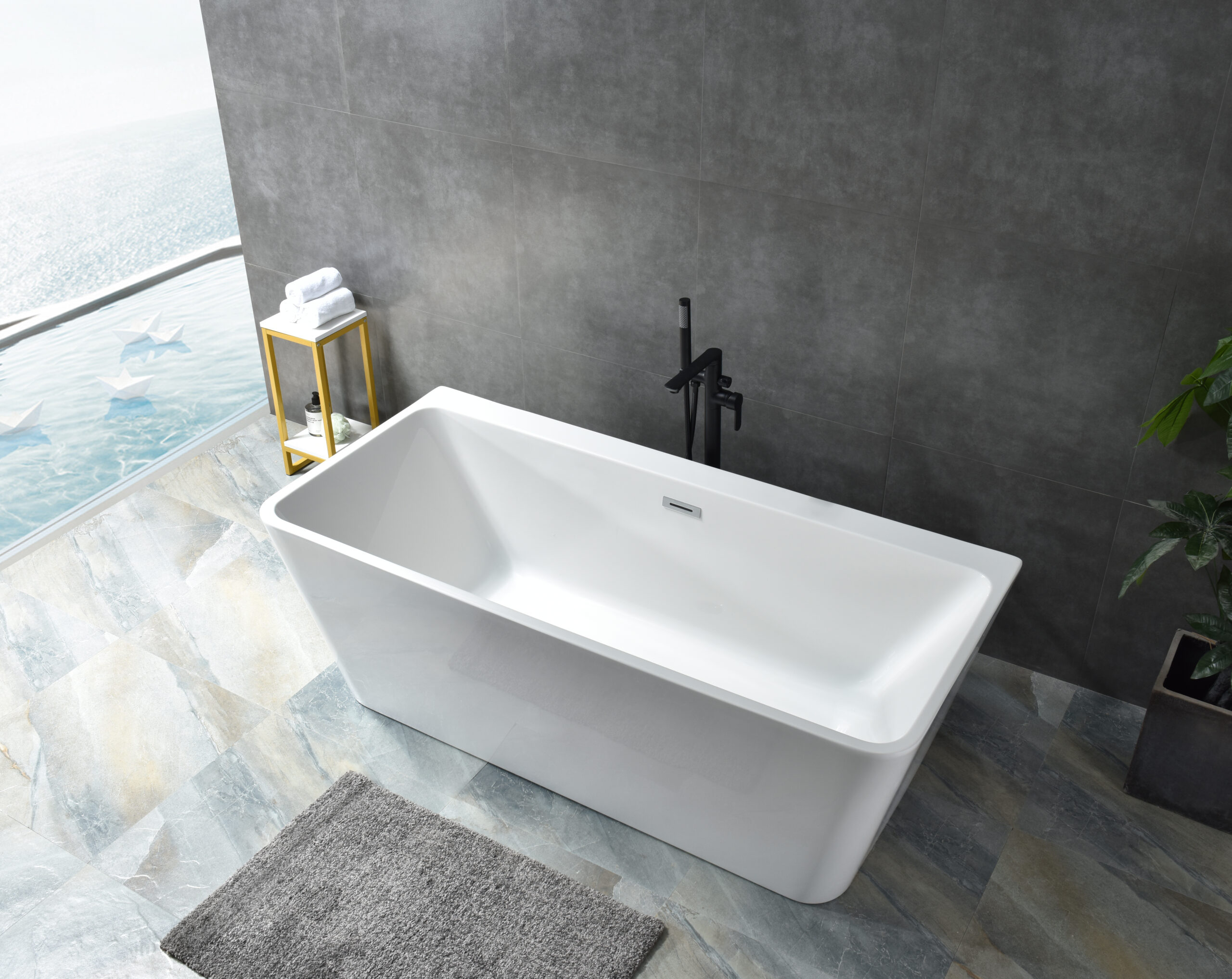 freestanding rectangular bathtub, modern acrylic soaking tub for contemporary bathrooms freestanding rectangular bathtub, modern acrylic soaking tub for contemporary bathrooms