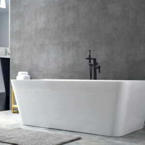 freestanding rectangular bathtub, modern acrylic soaking tub for contemporary bathrooms