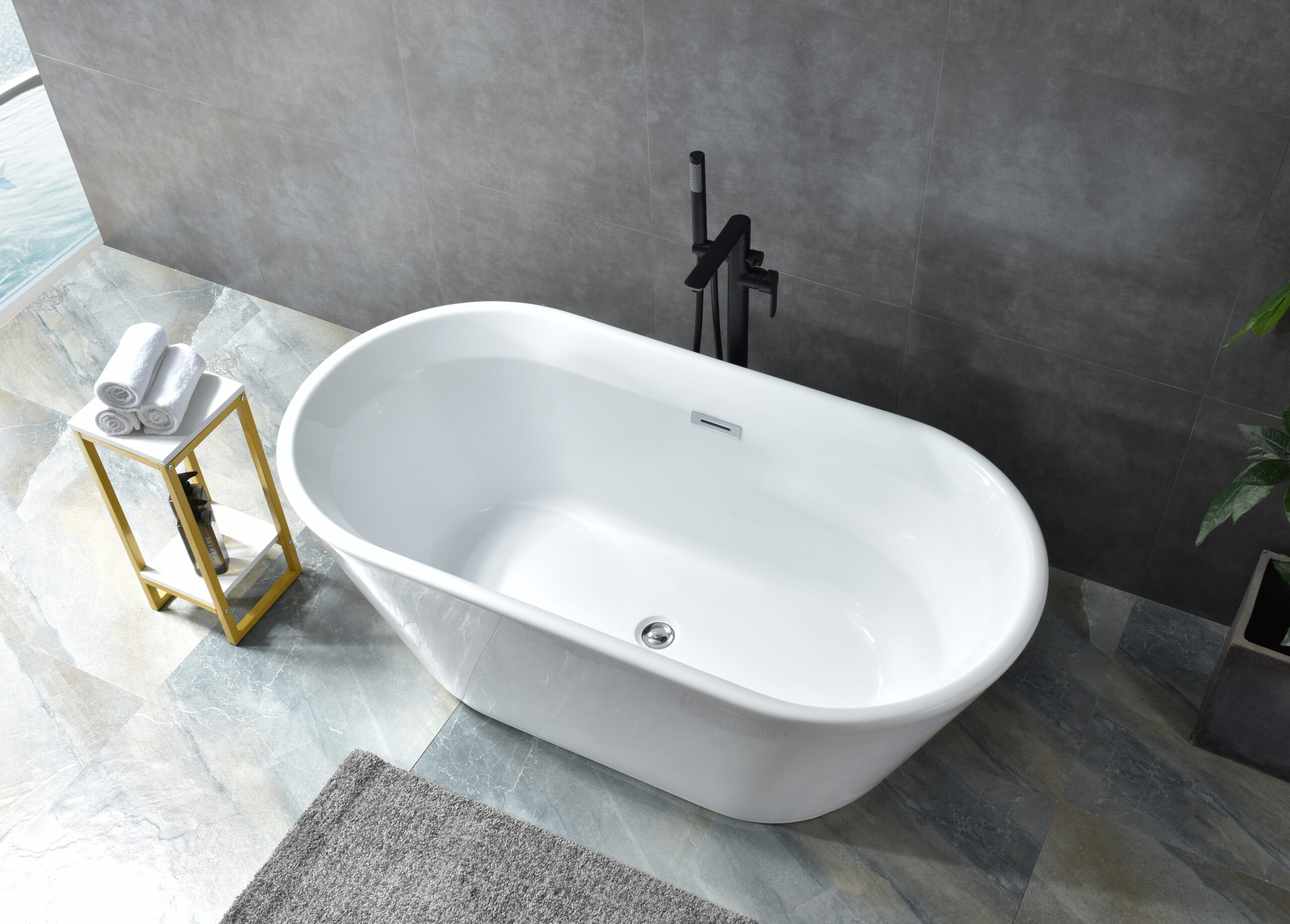 modern oval freestanding bathtub, sleek minimalist design modern oval freestanding bathtub, sleek minimalist design