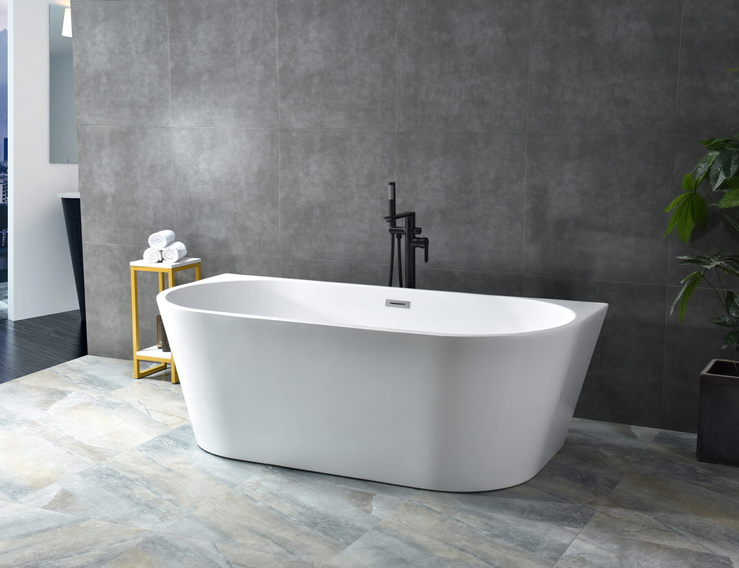 sleek oval freestanding tub, modern minimalist design sleek oval freestanding tub, modern minimalist design