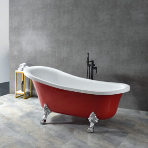 elegant freestanding acrylic bathtub with classic clawfoot legs – timeless luxury for modern bathrooms