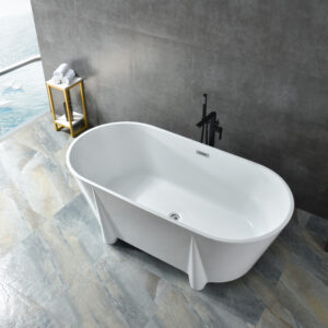 sculptural asymmetric freestanding tub, modern hem stylebase design