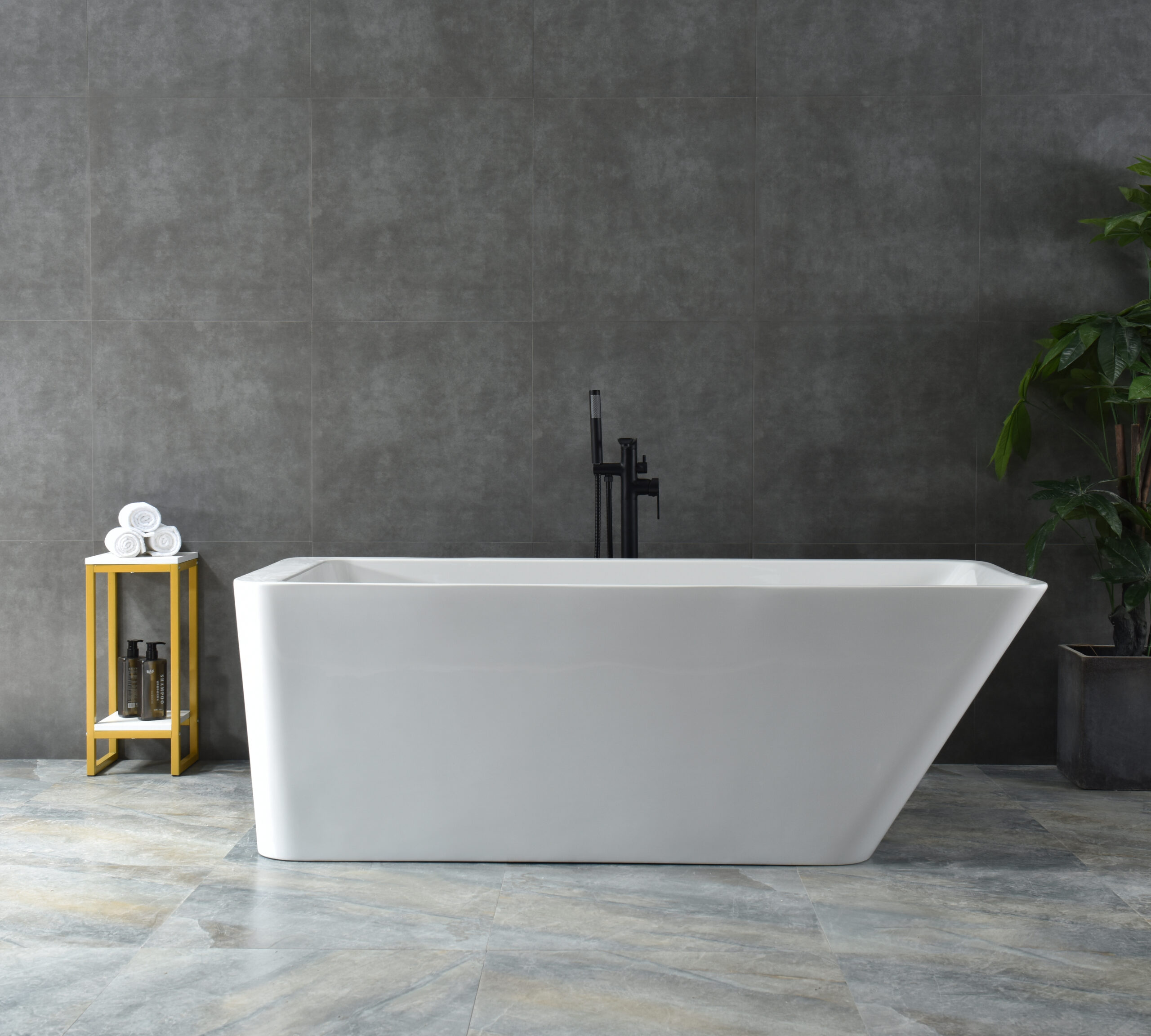 modern rectangular freestanding tub, minimalist angled design modern rectangular freestanding tub, minimalist angled design
