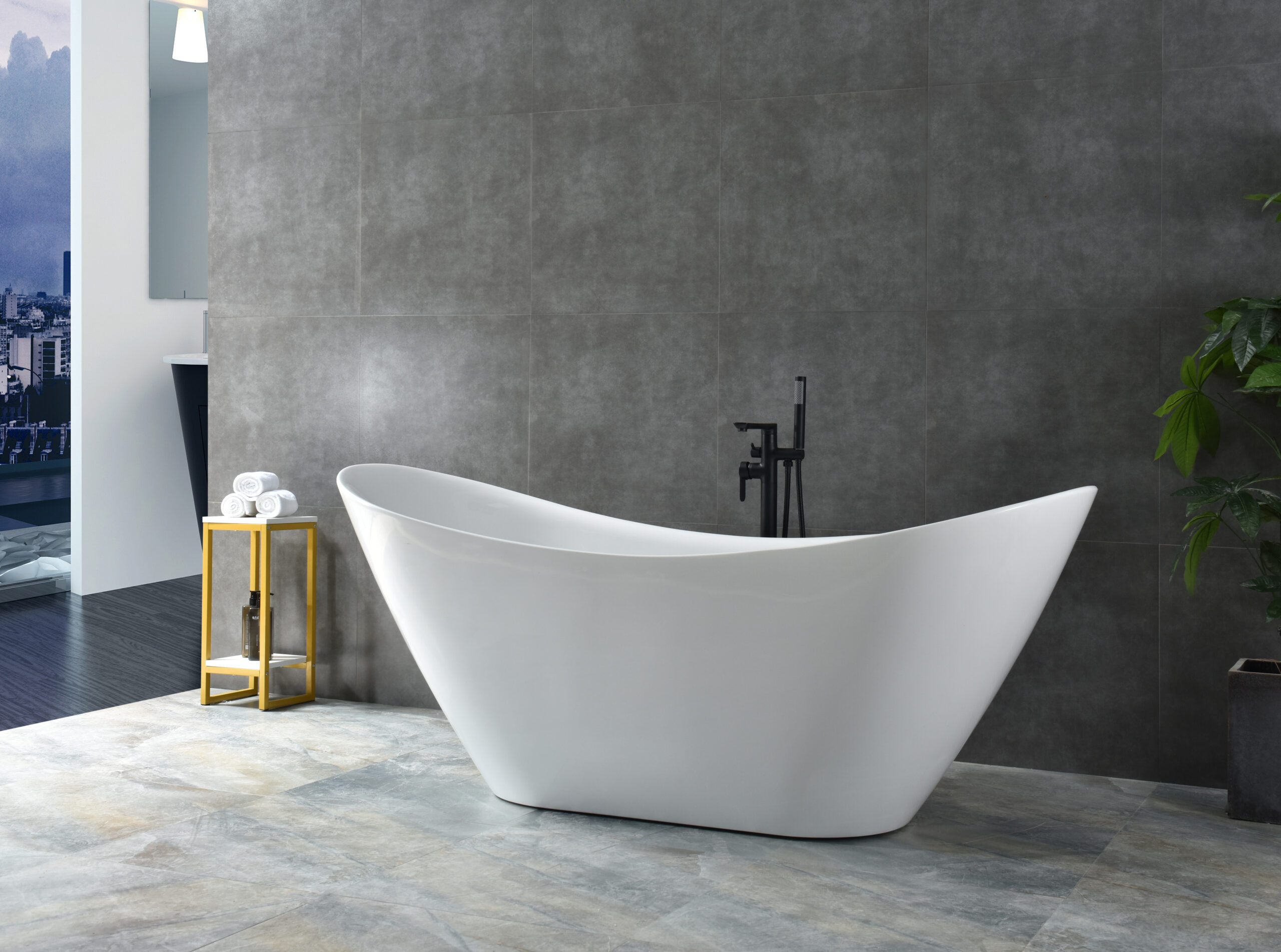 sleek oval freestanding tub, modern minimalist design sleek oval freestanding tub, modern minimalist design