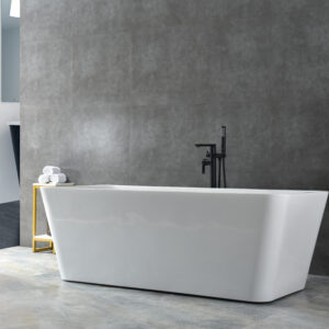 freestanding bathtub modern rectangular soaking tub – luxury acrylic indoor bathroom tub with sleek minimalist design for contemporary homes