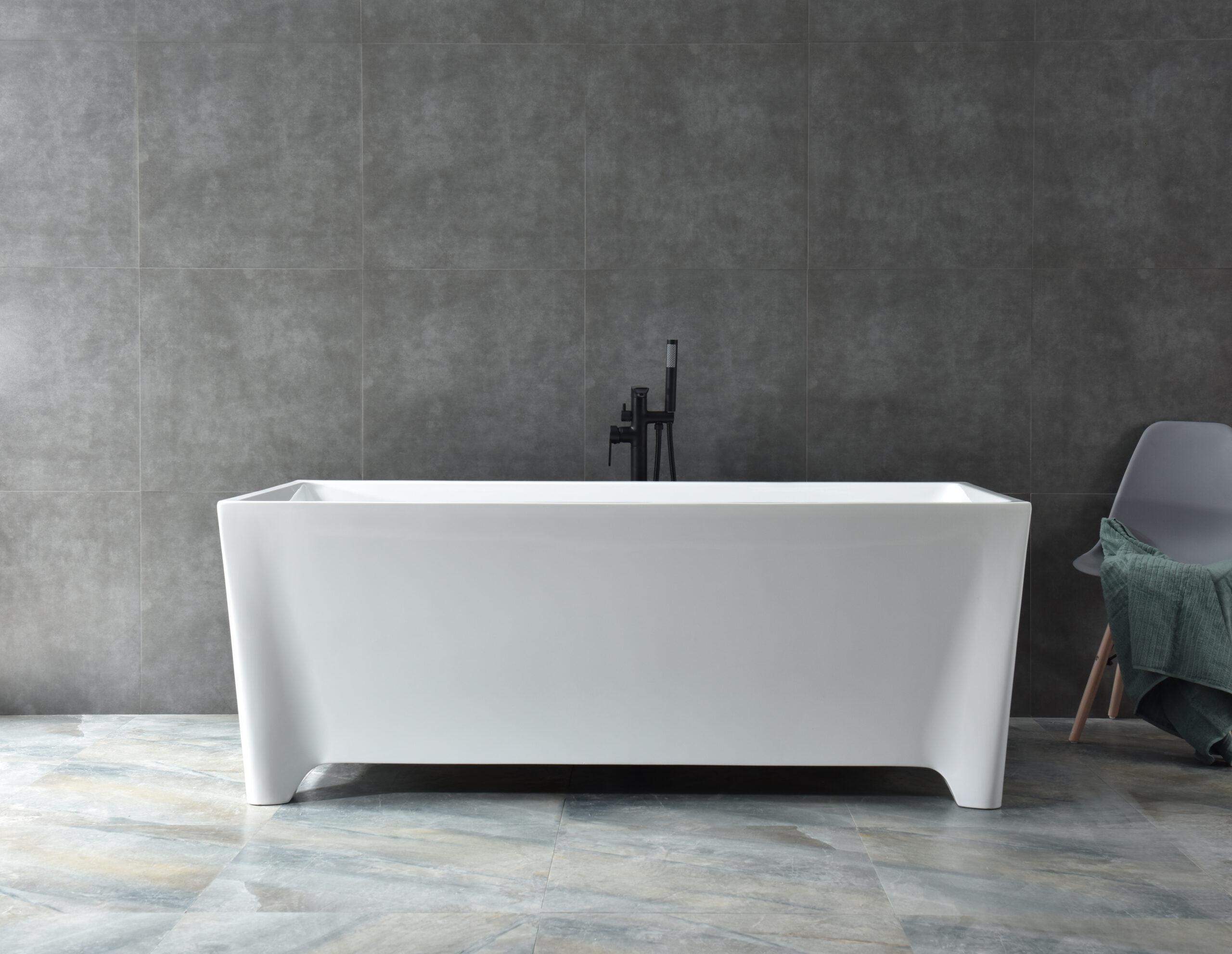 modern rectangular freestanding tub, angled geometric base modern rectangular freestanding tub, angled geometric base