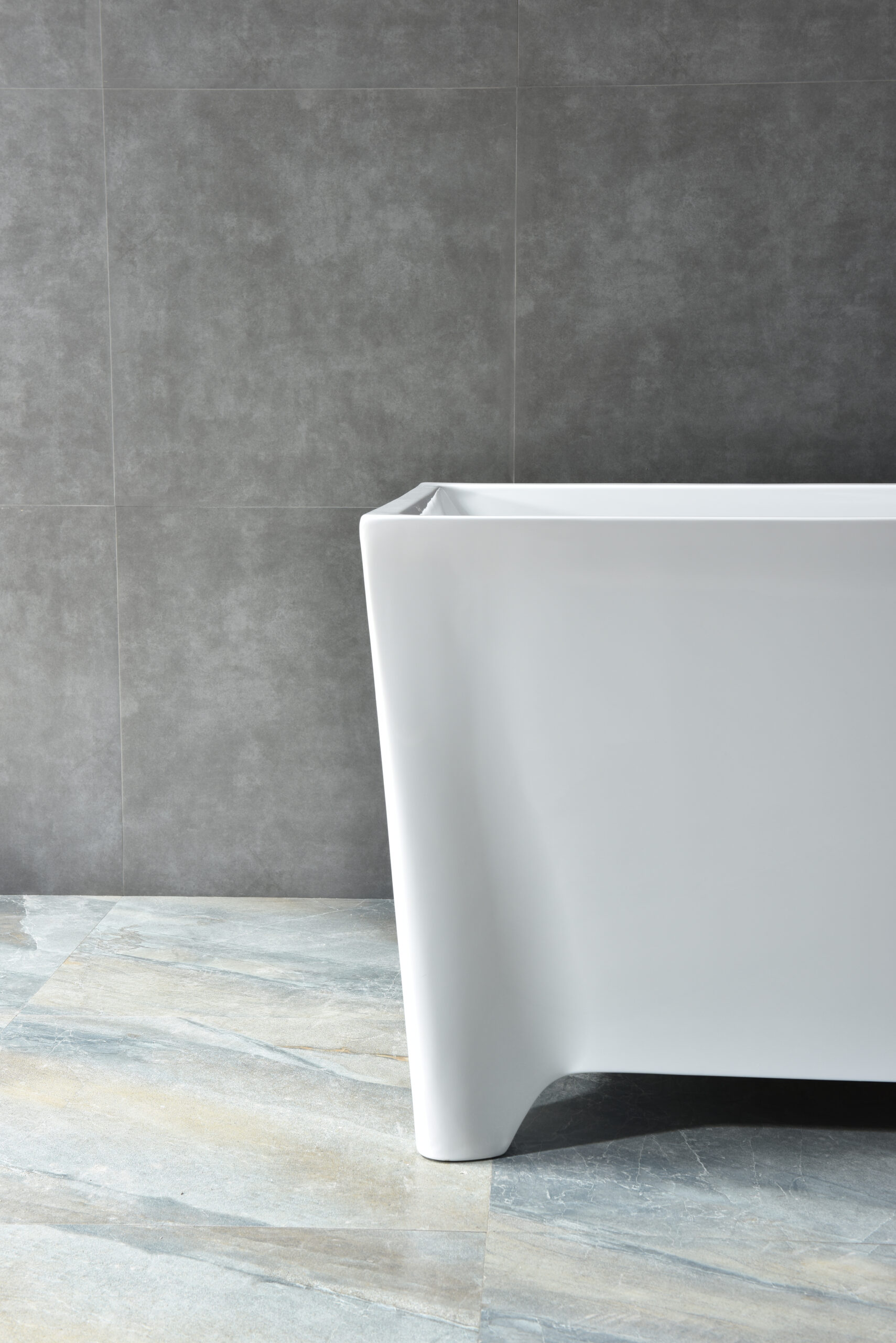 modern rectangular freestanding tub, angled geometric base modern rectangular freestanding tub, angled geometric base