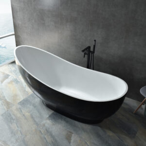 sculptural freestanding bathtub, modern oval design