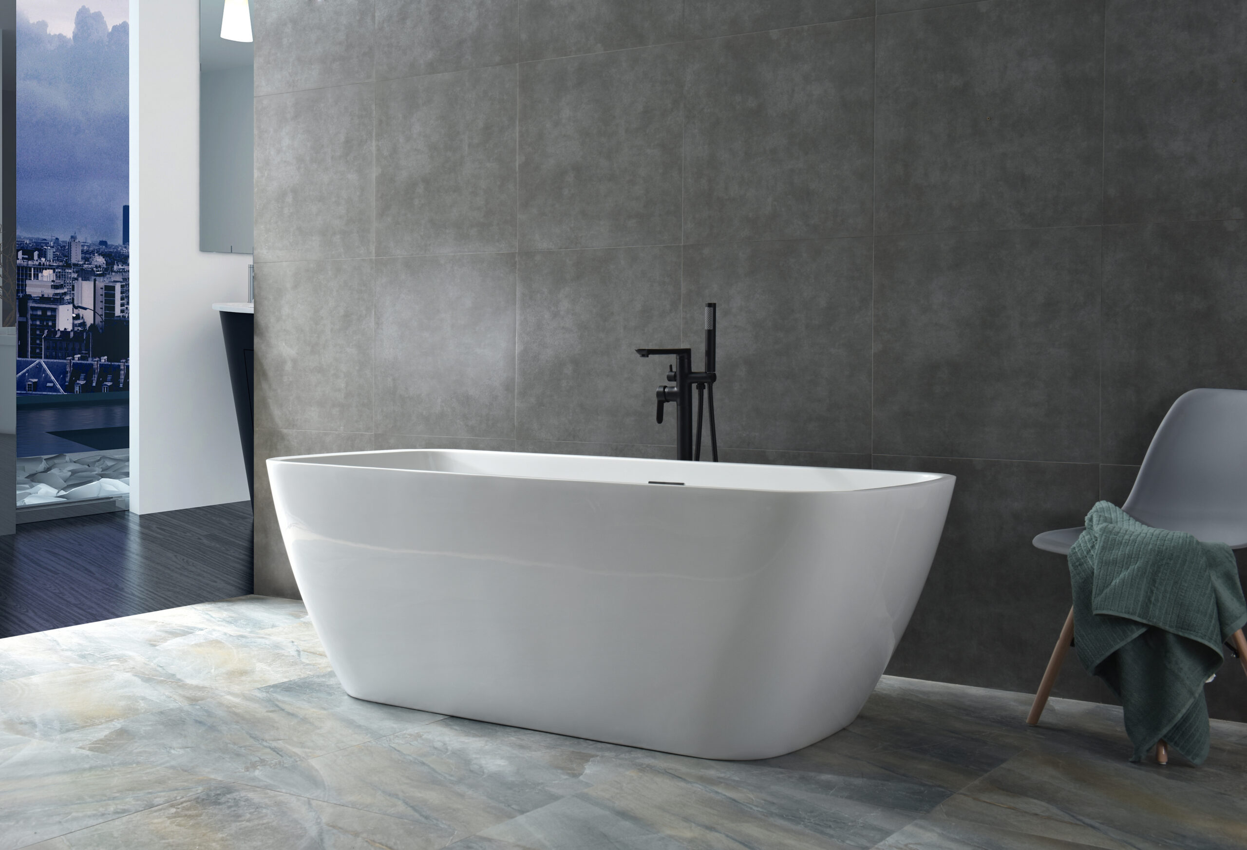 modern rectangular freestanding tub, tapered corner design modern rectangular freestanding tub, tapered corner design