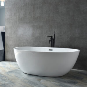 modern oval freestanding acrylic soaking bathtub – premium spa experience for your bathroom