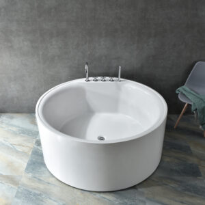 the ultimate spa escape: freestanding round bathtub