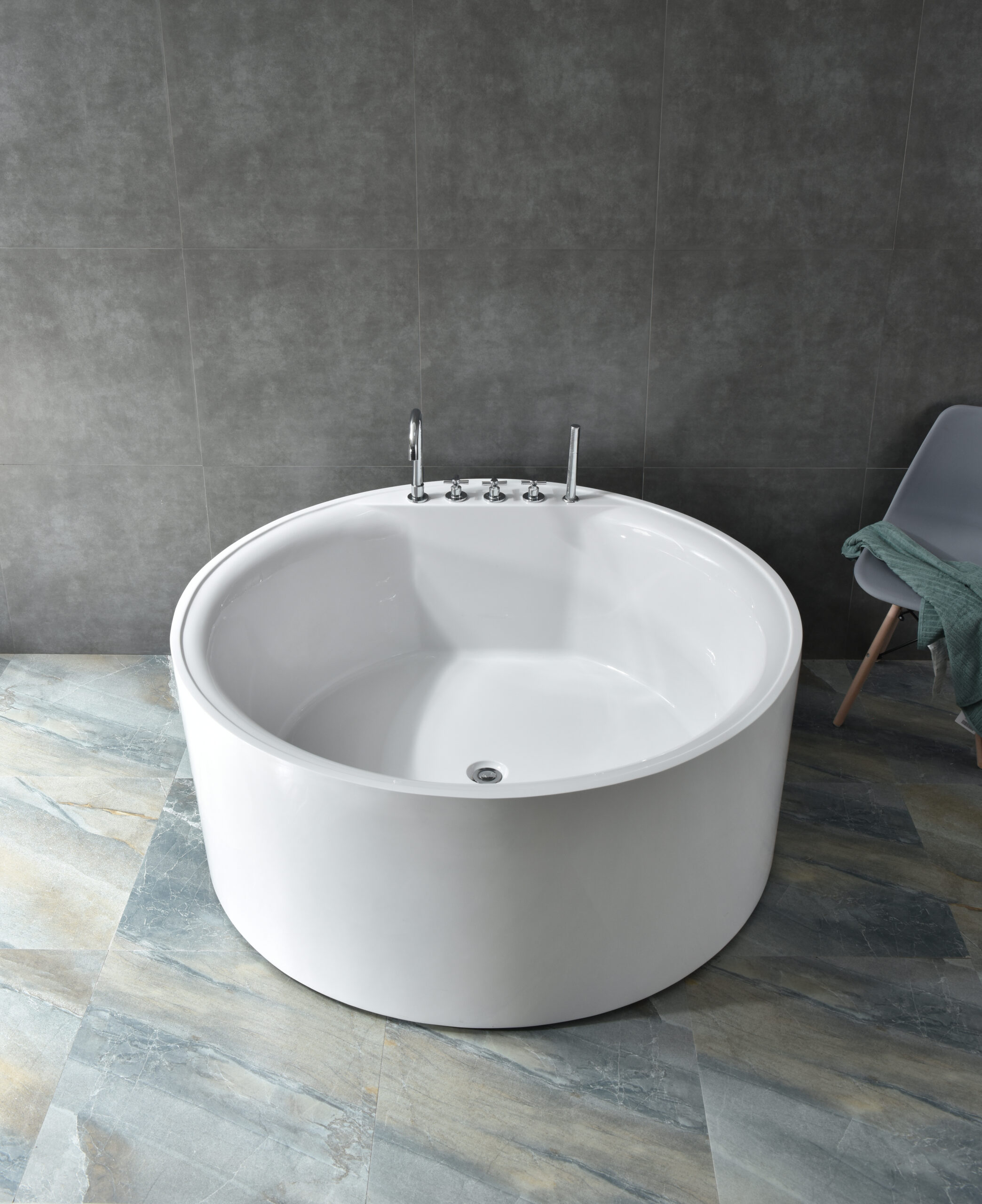 the ultimate spa escape: freestanding round bathtub the ultimate spa escape: freestanding round bathtub