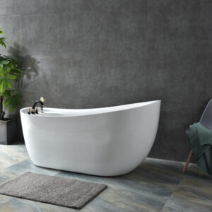 sculptural escape: irregular freestanding bathtub in glossy acrylic