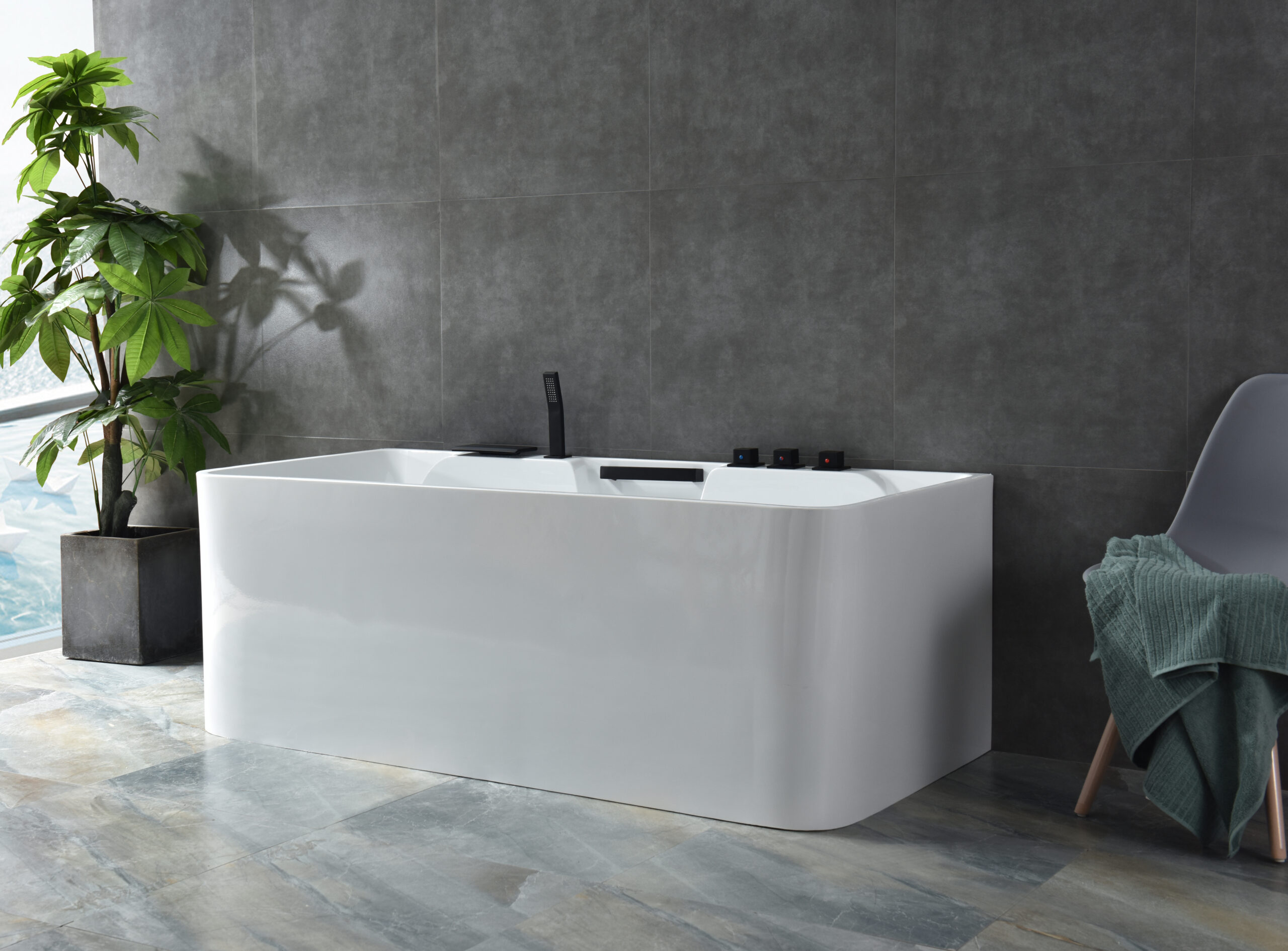 modern rectangular freestanding tub, sleek minimalist design modern rectangular freestanding tub, sleek minimalist design
