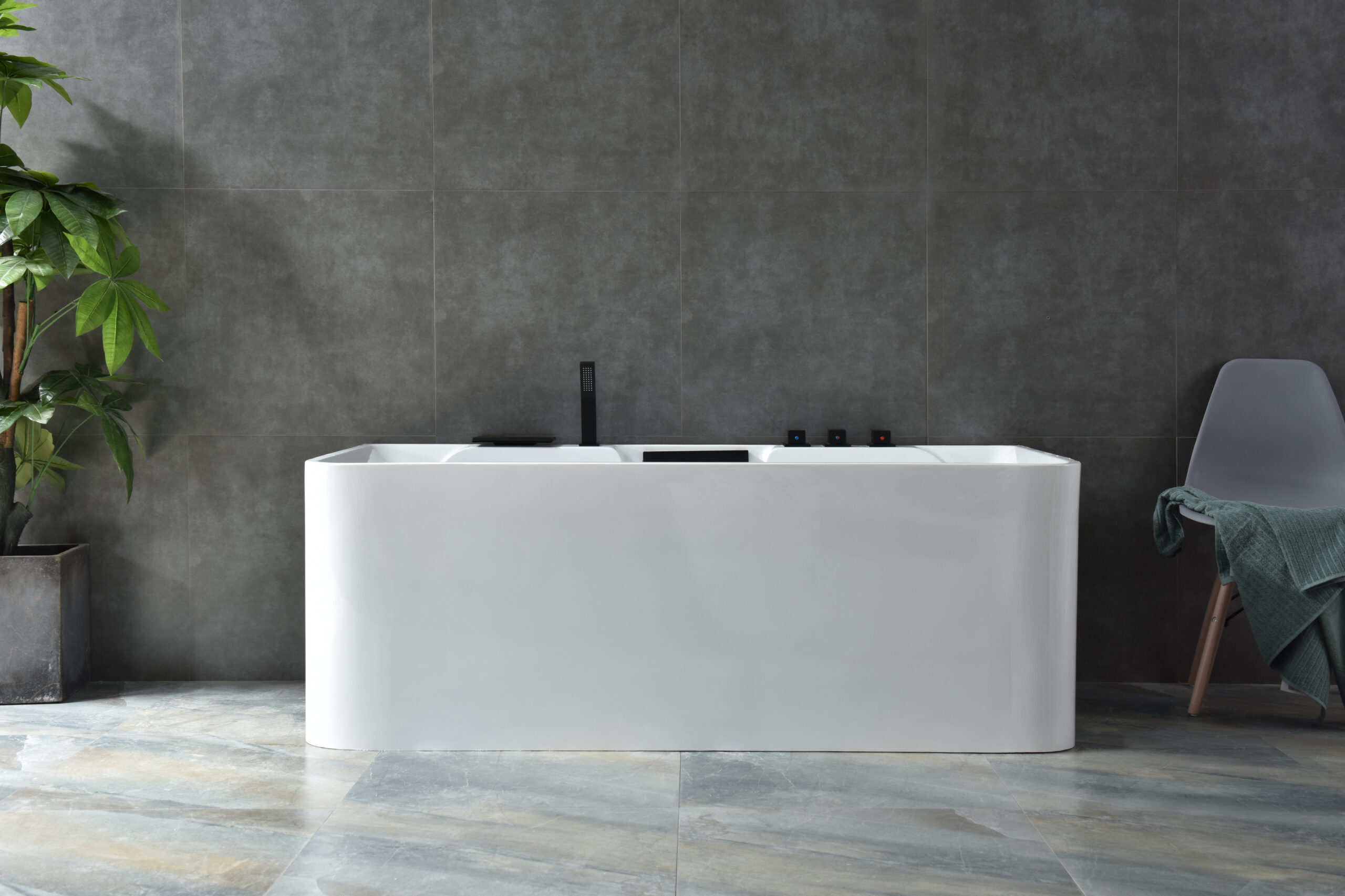 modern rectangular freestanding tub, sleek minimalist design modern rectangular freestanding tub, sleek minimalist design