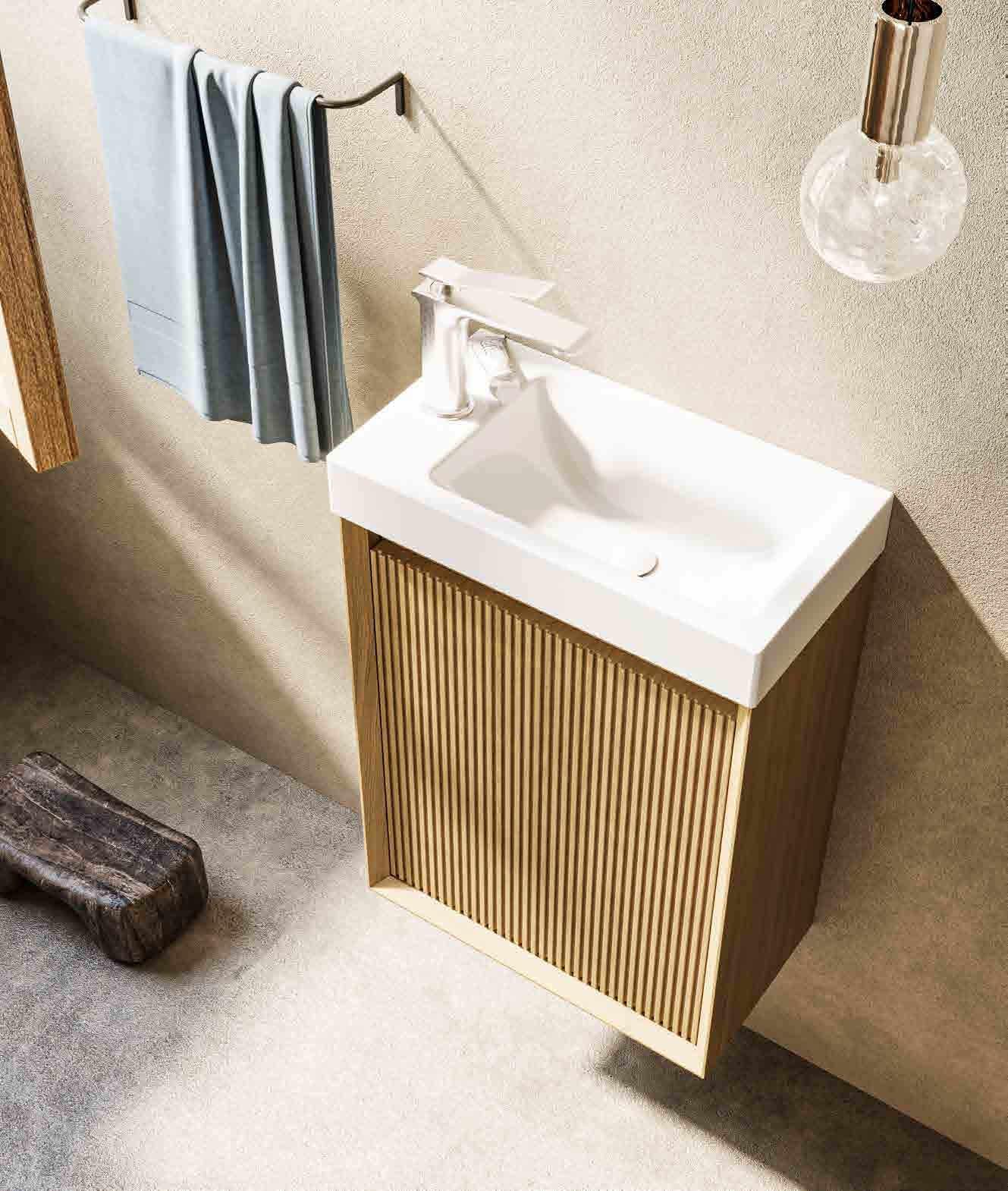 mini minimalist floating bathroom vanity | compact single door washbasin | multiple artistic wood texture options available mini minimalist floating bathroom vanity | compact single door washbasin | multiple artistic wood texture options available