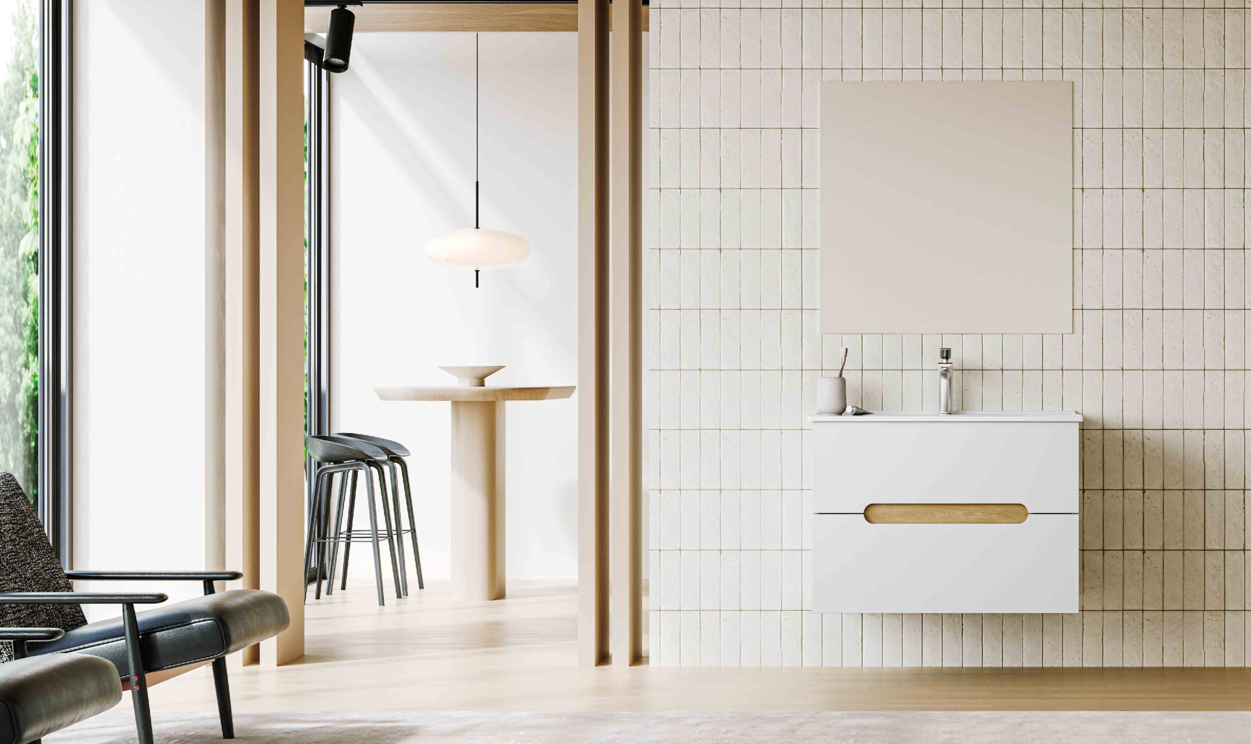 healing pure white floating bathroom vanity | minimalist wood capsule handle | double drawer partition storage bathroom set healing pure white floating bathroom vanity | minimalist wood capsule handle | double drawer partition storage bathroom set