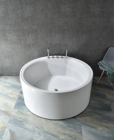Freestanding round white acrylic bathtub for luxury hotels