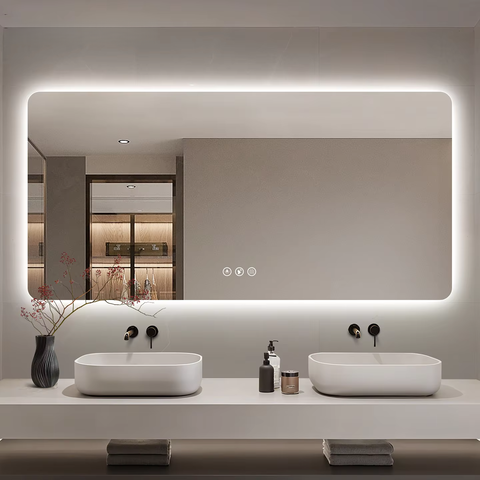 Home modern smart led lighted bathroom vanity2