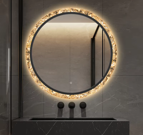Home illuminated round mirror