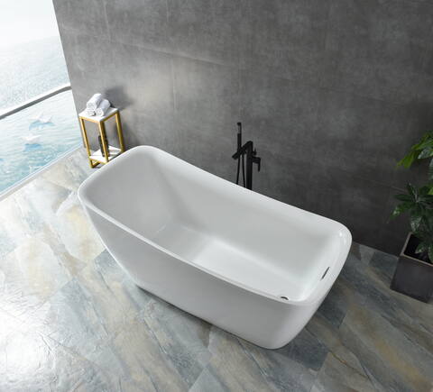 modern asymmetric freestanding tub, angled front design