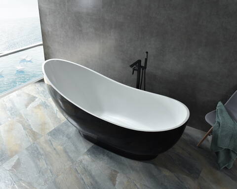 Asymmetrical oval freestanding acrylic bathtub for luxury hotels