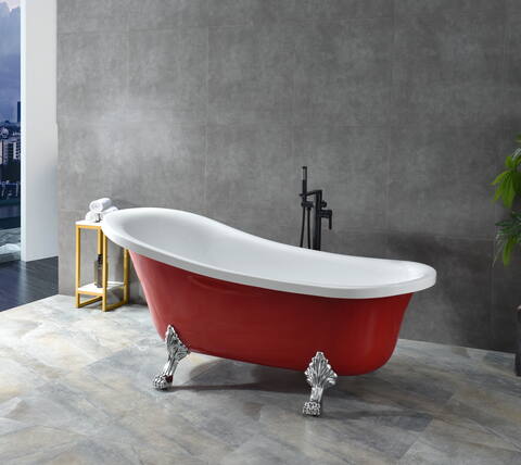elegant freestanding acrylic bathtub with classic clawfoot legs – timeless luxury for modern bathrooms